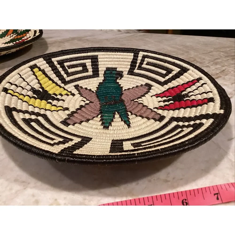 Native Wounaan Embera Panama Coil Basket Parrot And Butterfly’s 10”